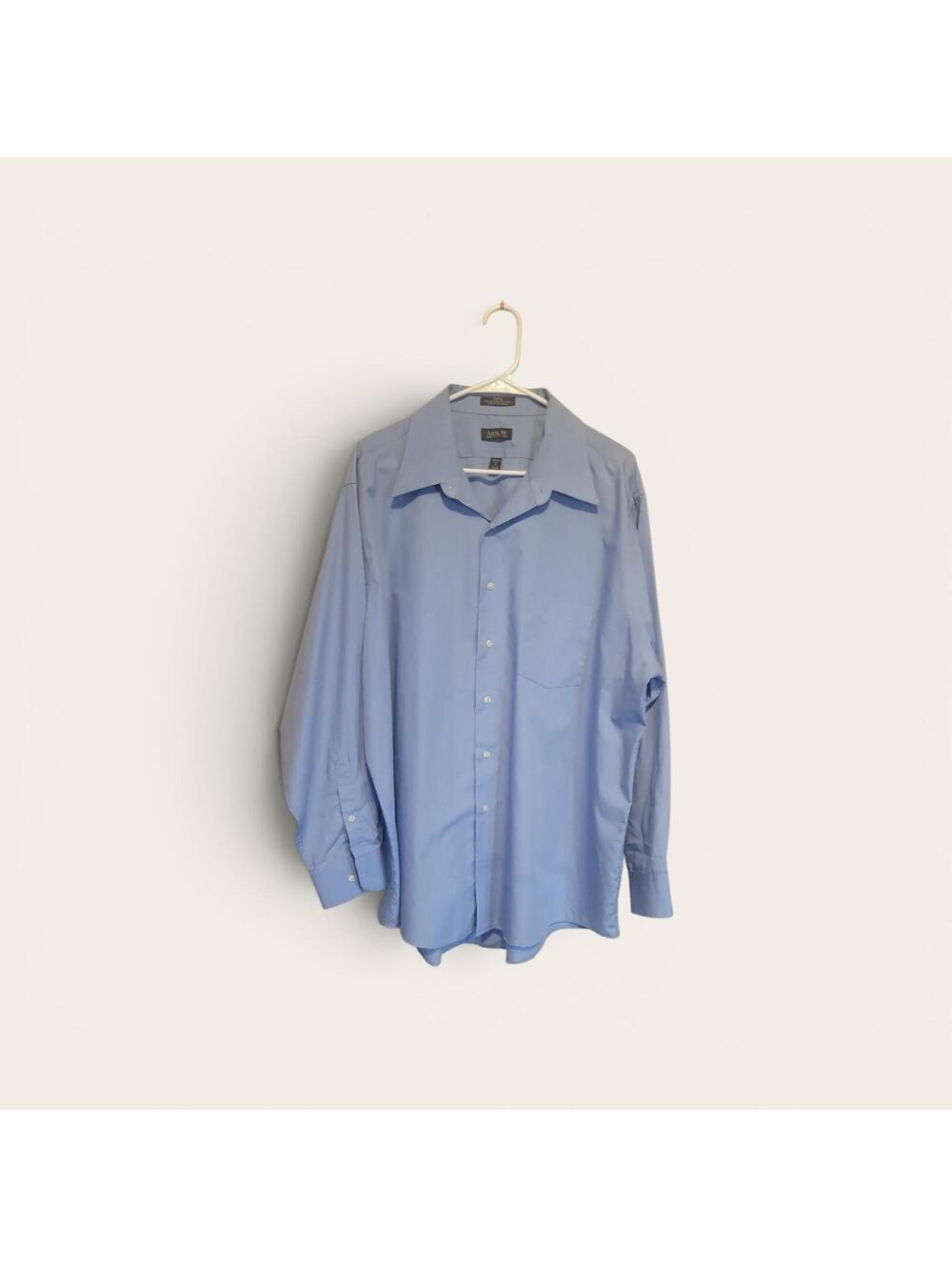 Arrow Light Blue Wrinkle Free Poplin Long Sleeve Button-Up Dress Shirt 2XL
